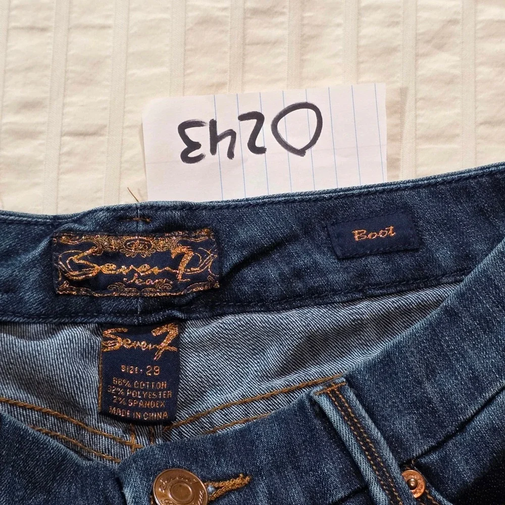 Seven7 Womens Bootcut Jeans Dark Wash Stretch Denim‎ Size 29 Mid Rise Classic